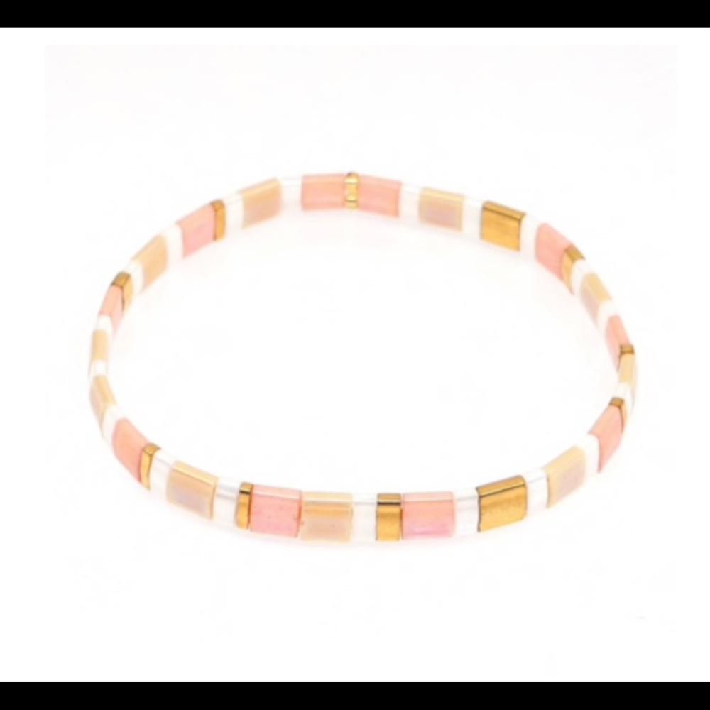 Creamy Golden Tila bracelet